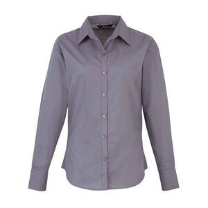 Premier Womens/Ladies Long-Sleeved Shirt / Steel